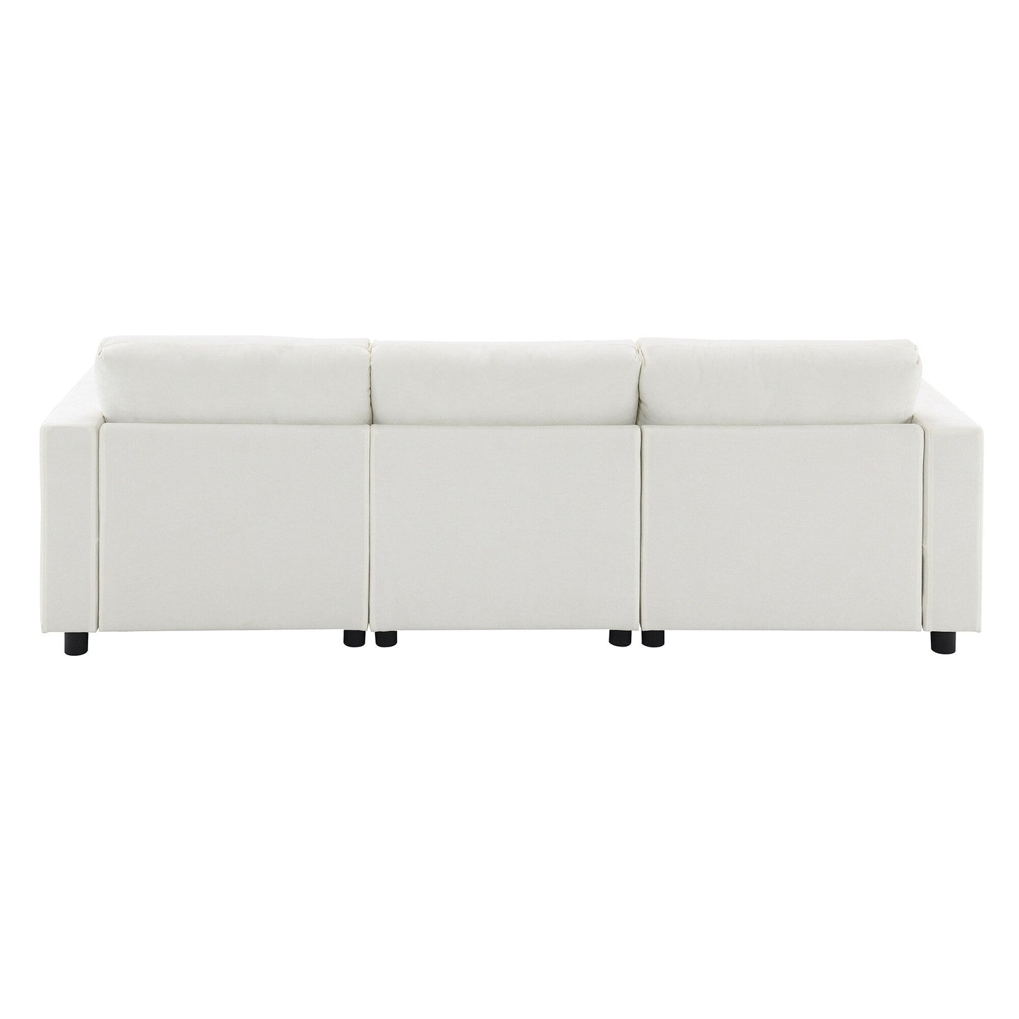 Divano componibile modulare in ciniglia con tasche portaoggetti, divano a U da 5 posti con cuscini, divano Cloud con 2 pouf mobili