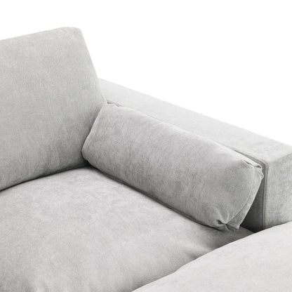 Divano componibile modulare in ciniglia con tasche portaoggetti, divano a U da 5 posti con cuscini, divano Cloud con 2 pouf mobili