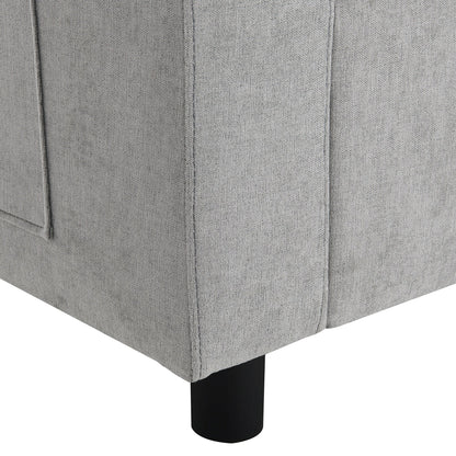 Divano componibile modulare in ciniglia con tasche portaoggetti, divano a U da 5 posti con cuscini, divano Cloud con 2 pouf mobili