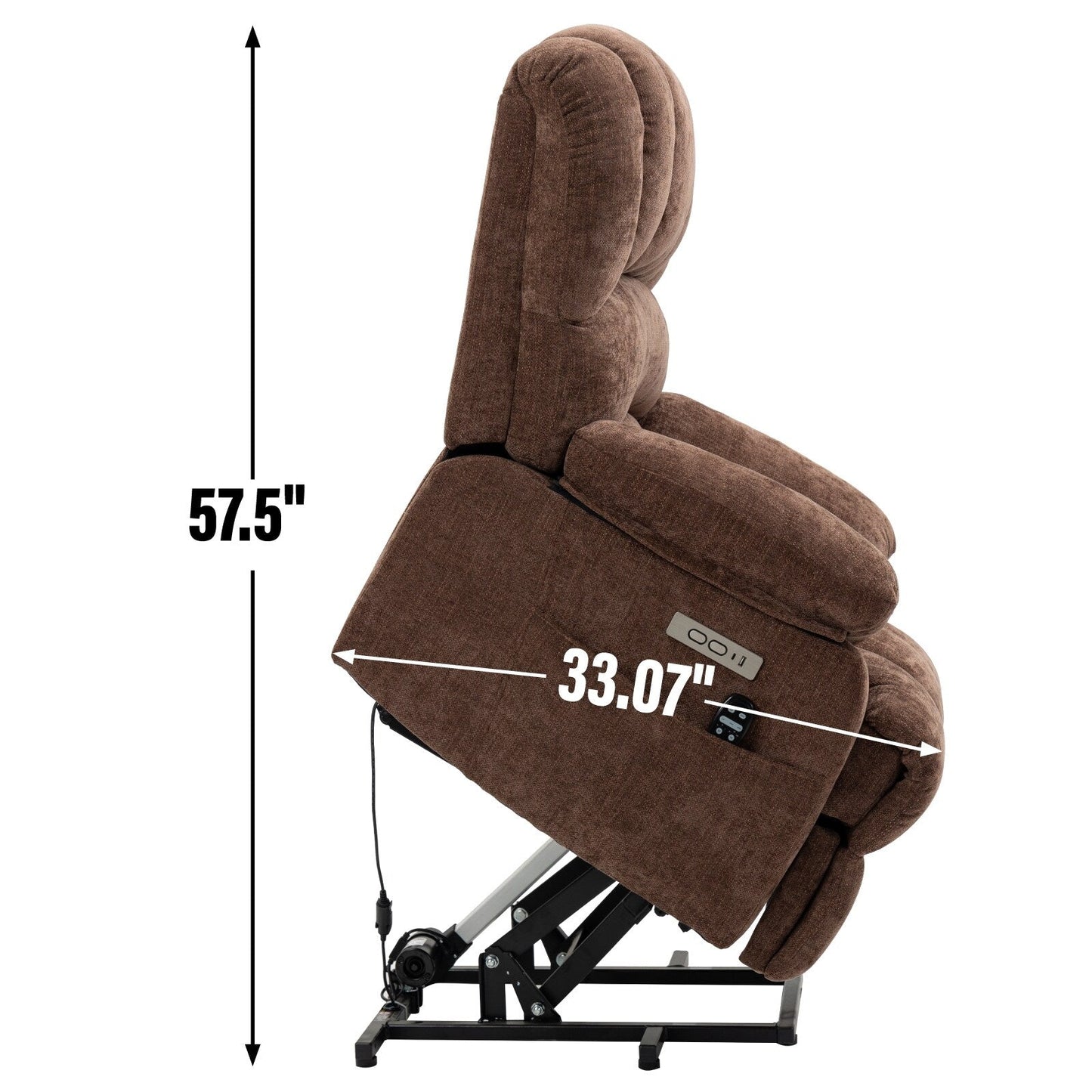 Poltrona reclinabile elettrica Chenille con massaggio vibrante a 8 punti