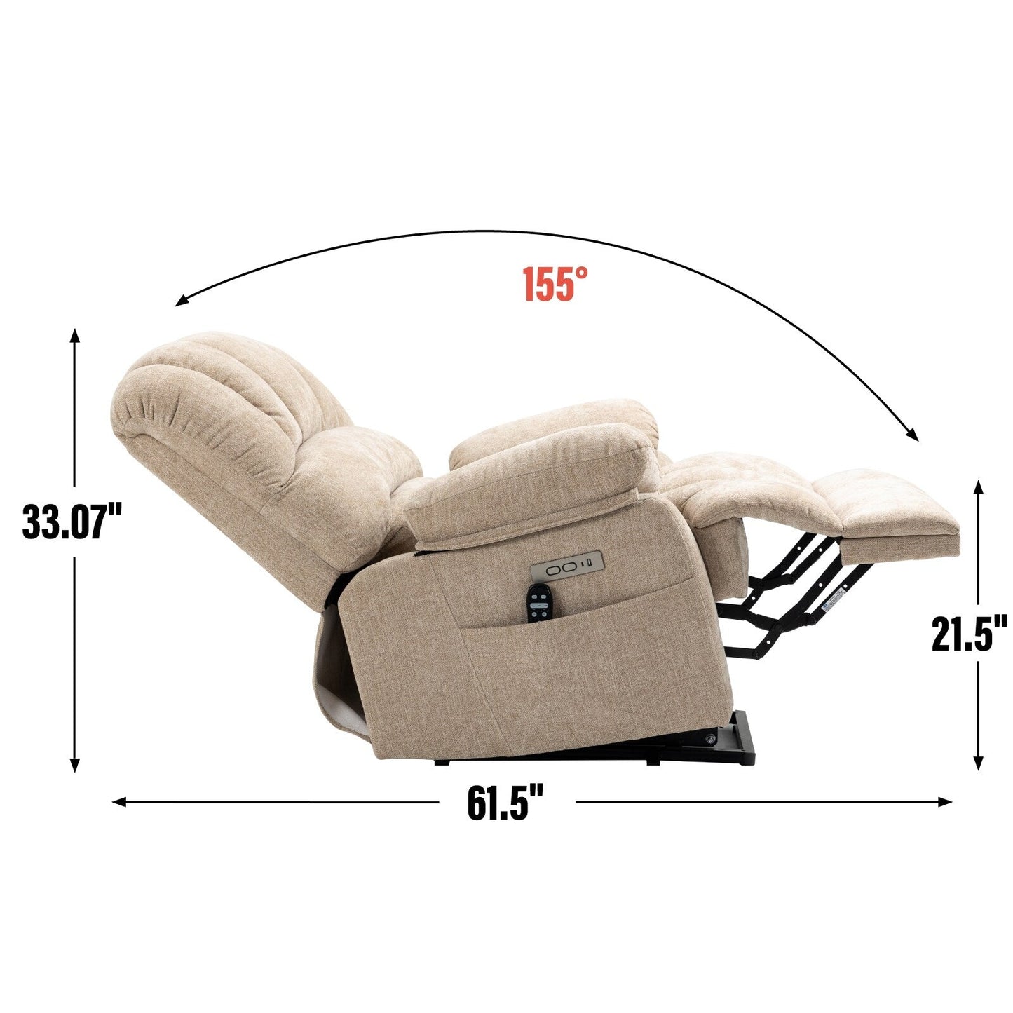 Poltrona reclinabile elettrica Chenille