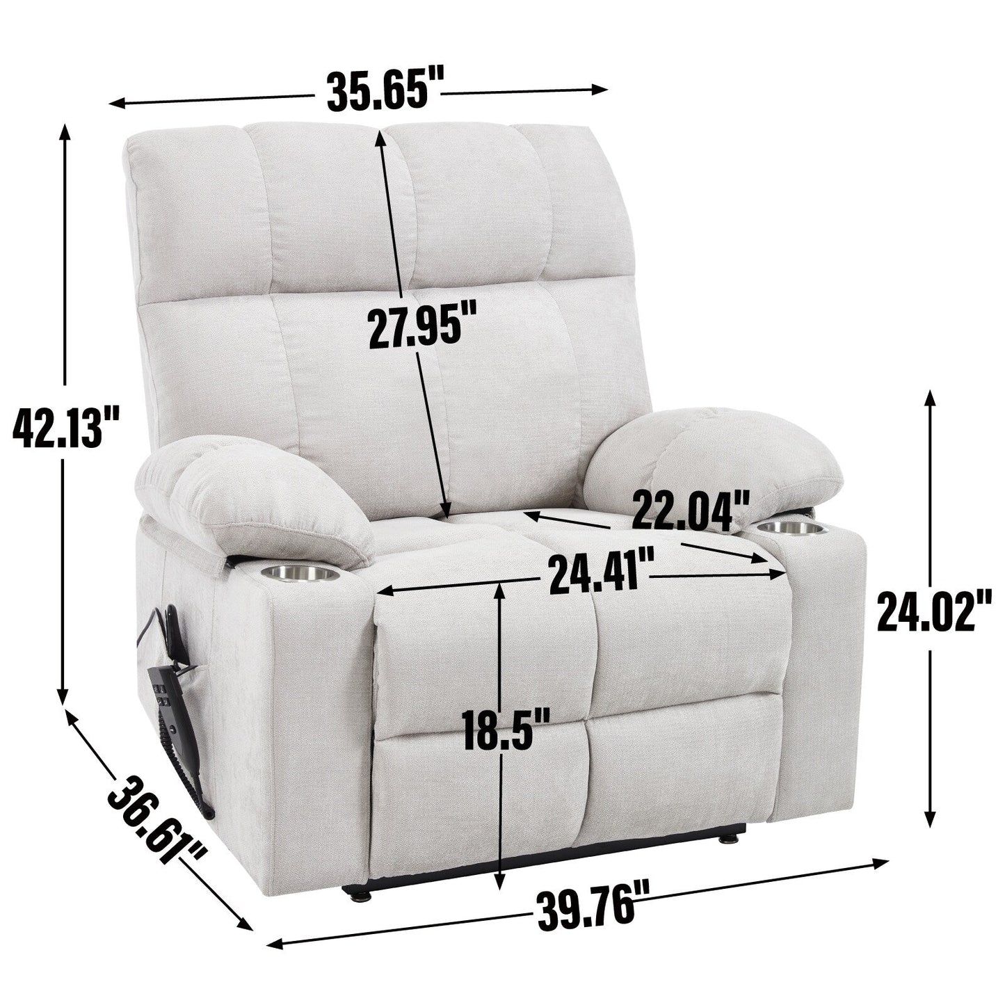 Poltrona reclinabile elettrica Chenille