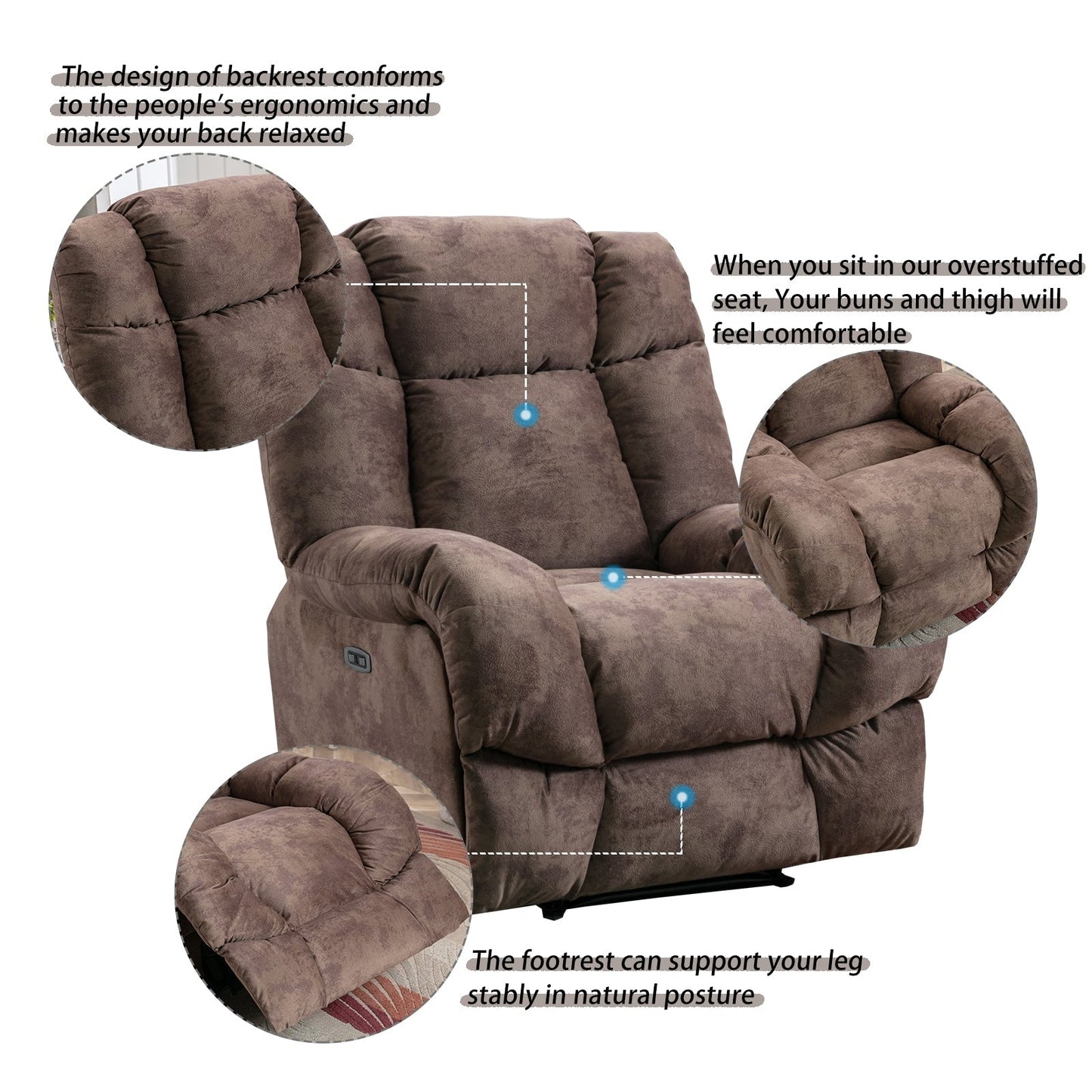 Poltrona reclinabile standard Chenille Power