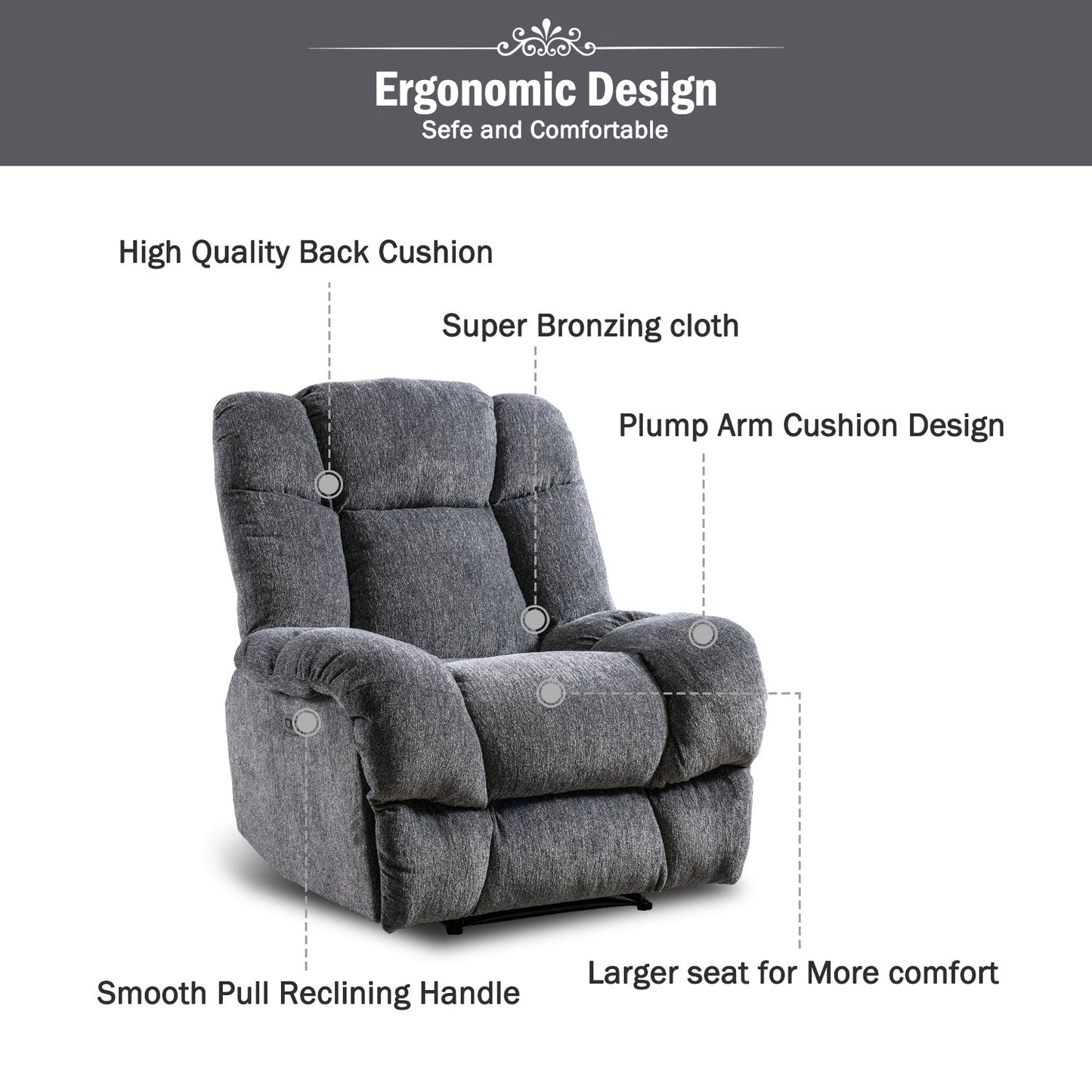 Poltrona reclinabile standard Chenille Power