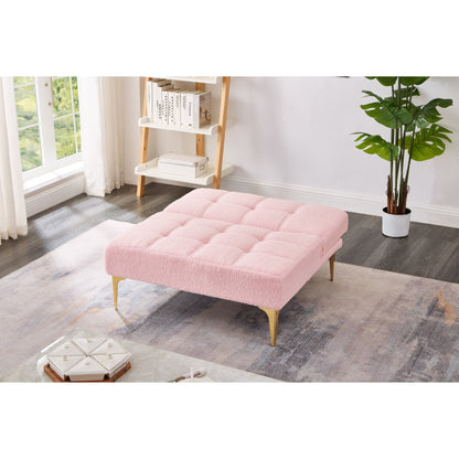 Divano letto singolo modulare in ciniglia con struttura in legno