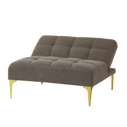 Divano letto singolo modulare in ciniglia con struttura in legno