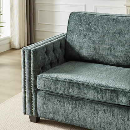 Divano letto in ciniglia con materasso in memory foam