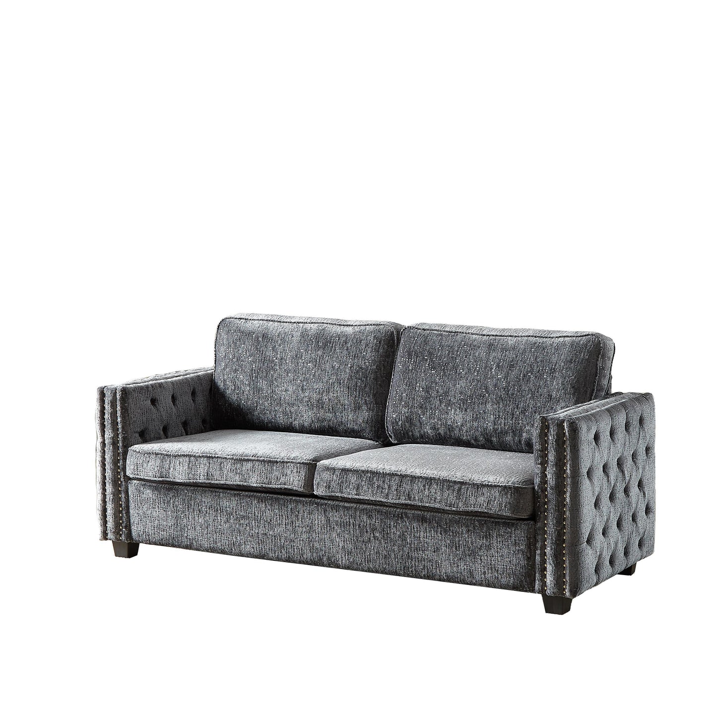 Divano letto in ciniglia con materasso in memory foam