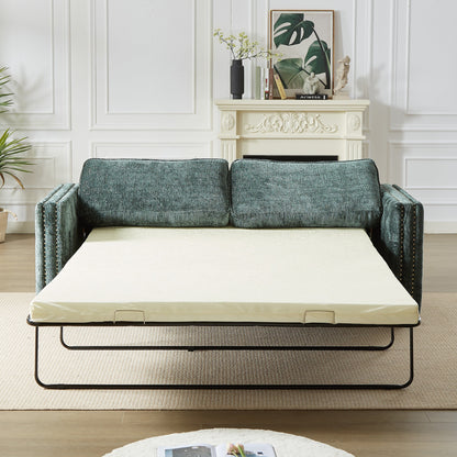 Divano letto in ciniglia con materasso in memory foam