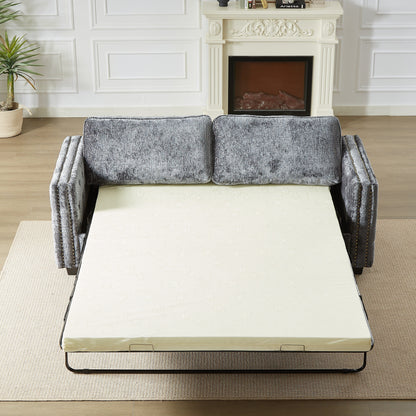 Divano letto in ciniglia con materasso in memory foam