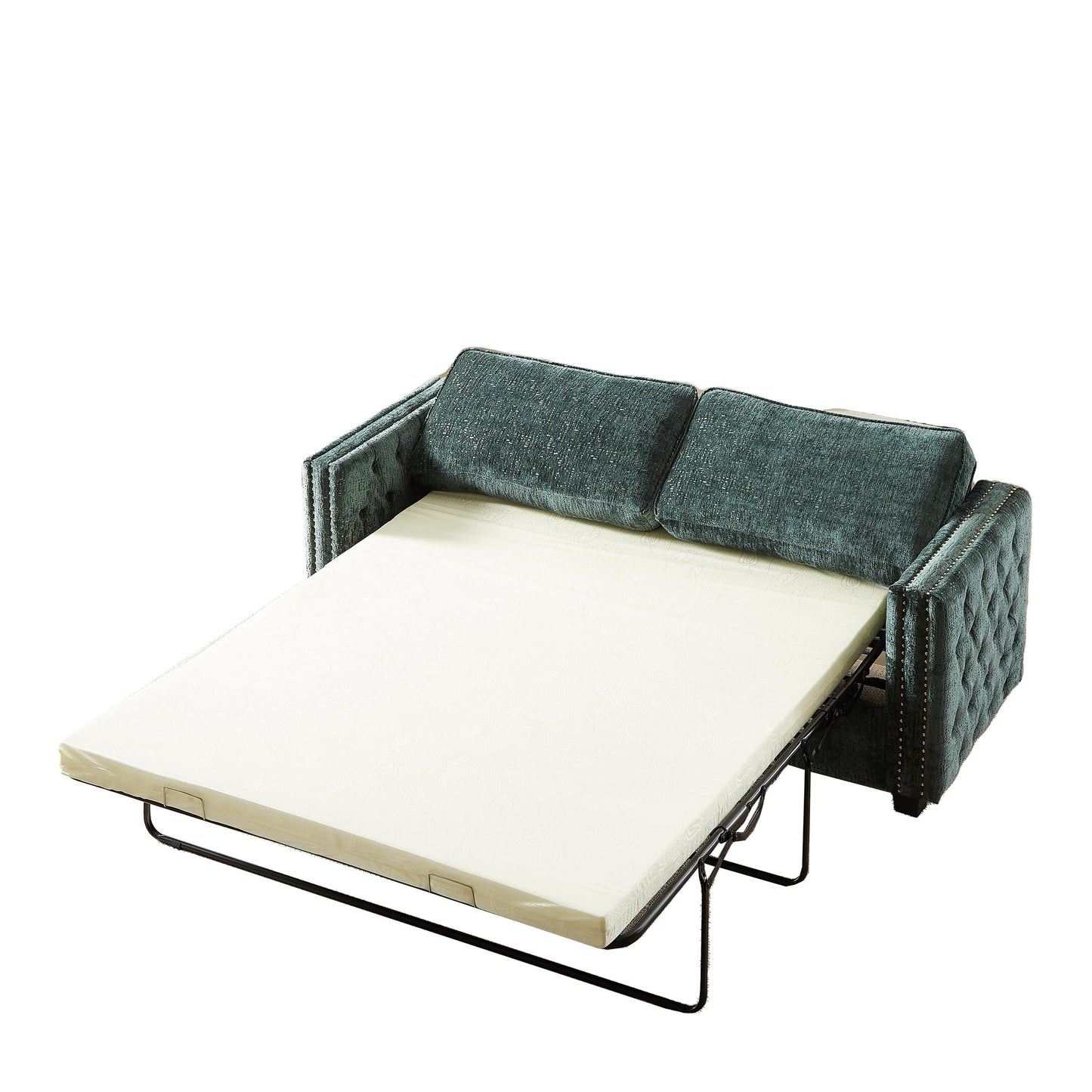 Divano letto in ciniglia con materasso in memory foam