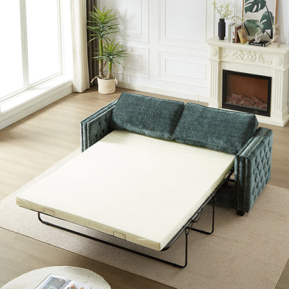 Divano letto in ciniglia con materasso in memory foam