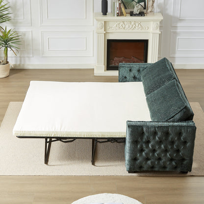 Divano letto in ciniglia con materasso in memory foam