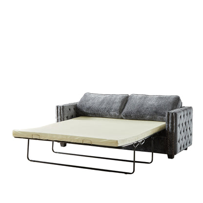 Divano letto in ciniglia con materasso in memory foam