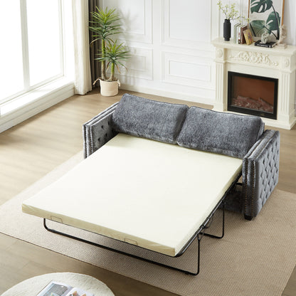 Divano letto in ciniglia con materasso in memory foam