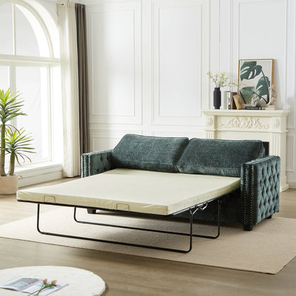 Divano letto in ciniglia con materasso in memory foam