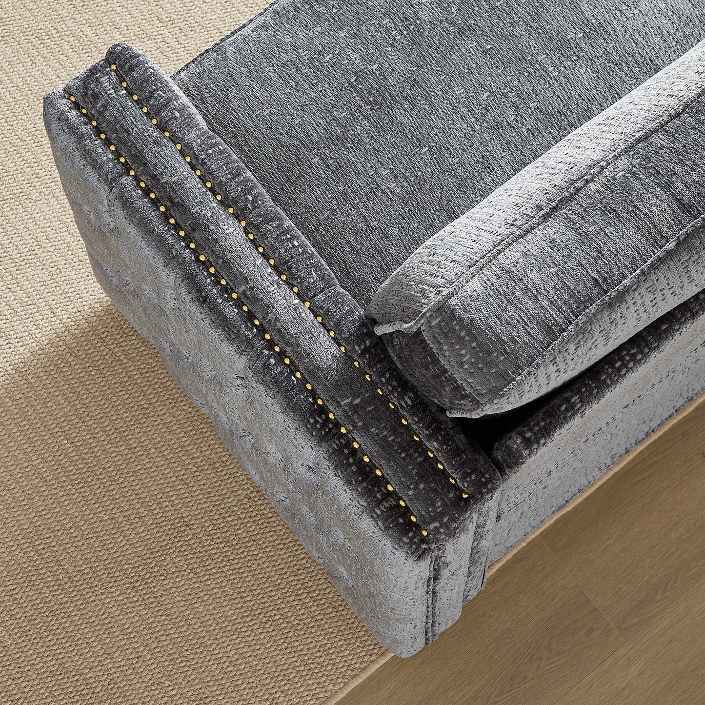 Divano letto in ciniglia con materasso in memory foam