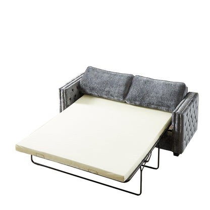 Divano letto in ciniglia con materasso in memory foam
