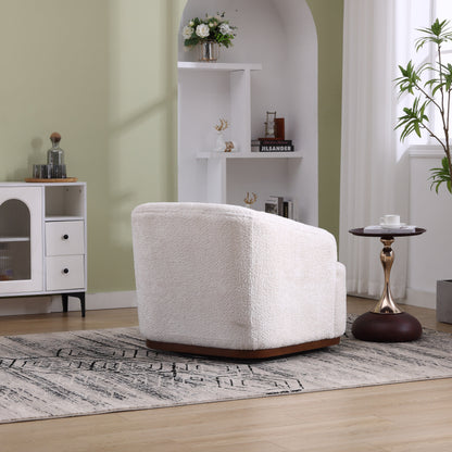 Poltrona girevole in ciniglia, comodo divano decorativo a 360 gradi per soggiorno, camera da letto e studio con cuscino rimovibile