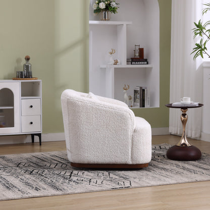 Poltrona girevole in ciniglia, comodo divano decorativo a 360 gradi per soggiorno, camera da letto e studio con cuscino rimovibile