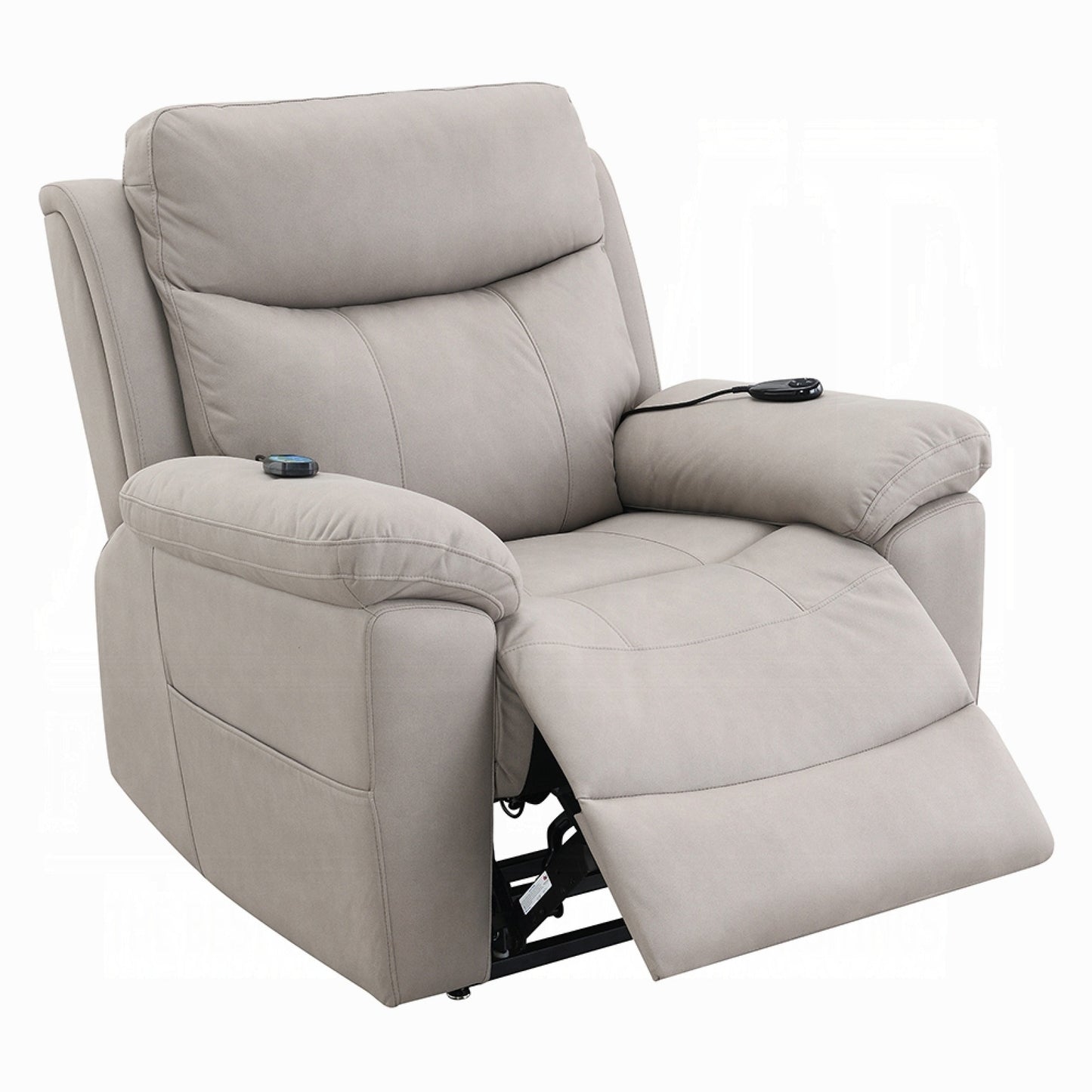 Poltrona reclinabile e sollevabile Cheru Power Motion con massaggio riscaldato, grigia
