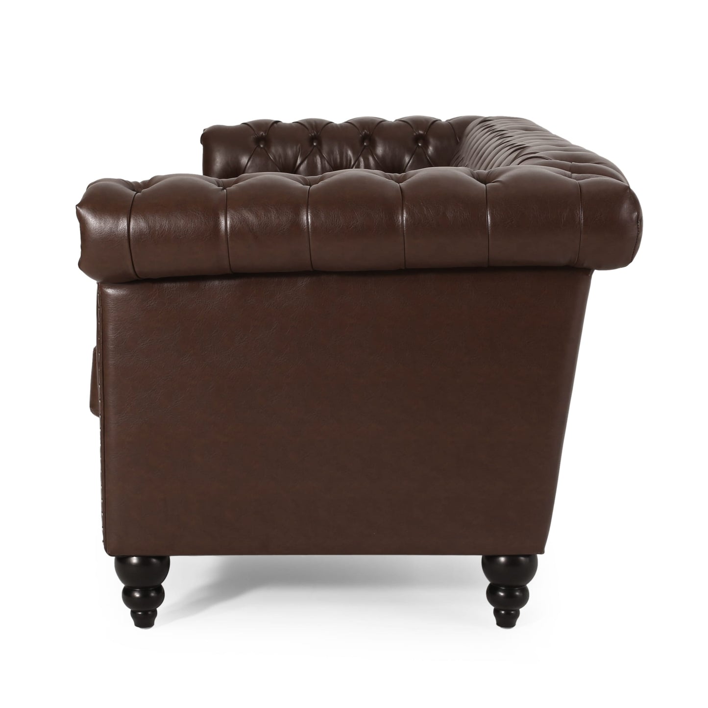 Divano Chesterfield a 3 posti con capitonné e borchie