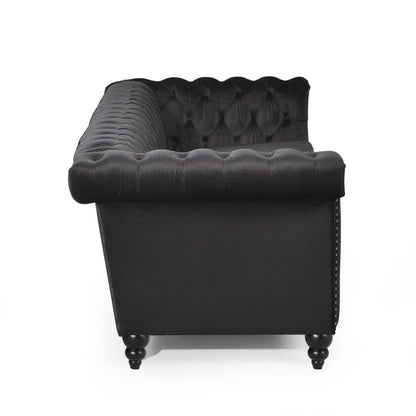 Divano Chesterfield a 3 posti con capitonné e borchie