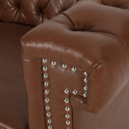 Divano Chesterfield a 3 posti con capitonné e borchie