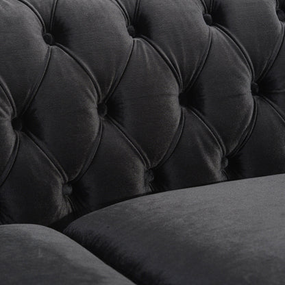 Divano Chesterfield a 3 posti con capitonné e borchie