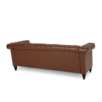 Divano Chesterfield a 3 posti con capitonné e borchie