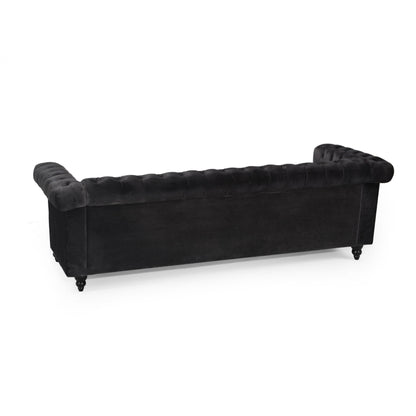 Divano Chesterfield a 3 posti con capitonné e borchie