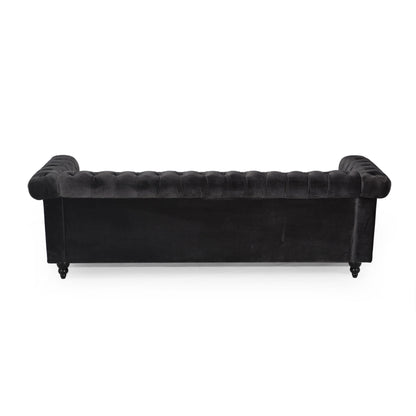 Divano Chesterfield a 3 posti con capitonné e borchie