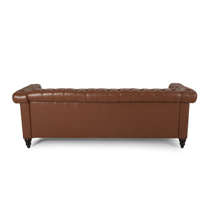 Divano Chesterfield a 3 posti con capitonné e borchie