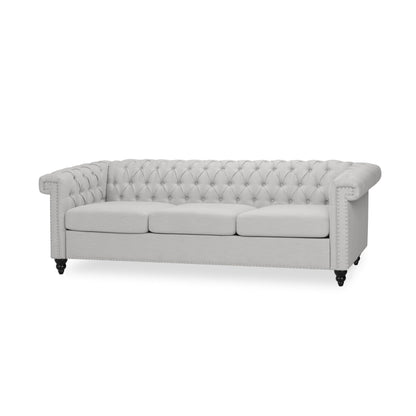 Divano Chesterfield a 3 posti con capitonné e borchie