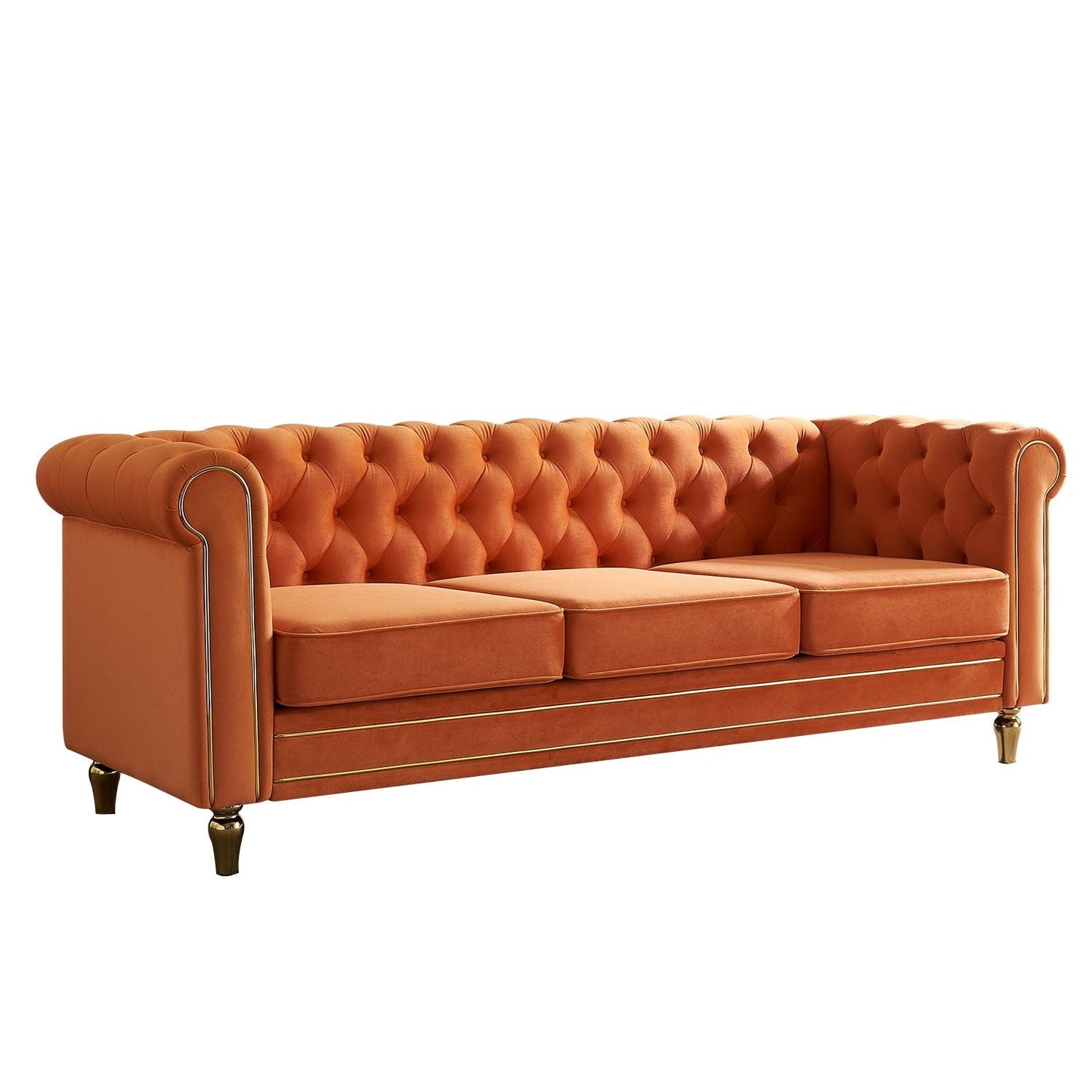Divano Chesterfield in velluto da 84,65 pollici - 30,31 x 31,50 x 84,65