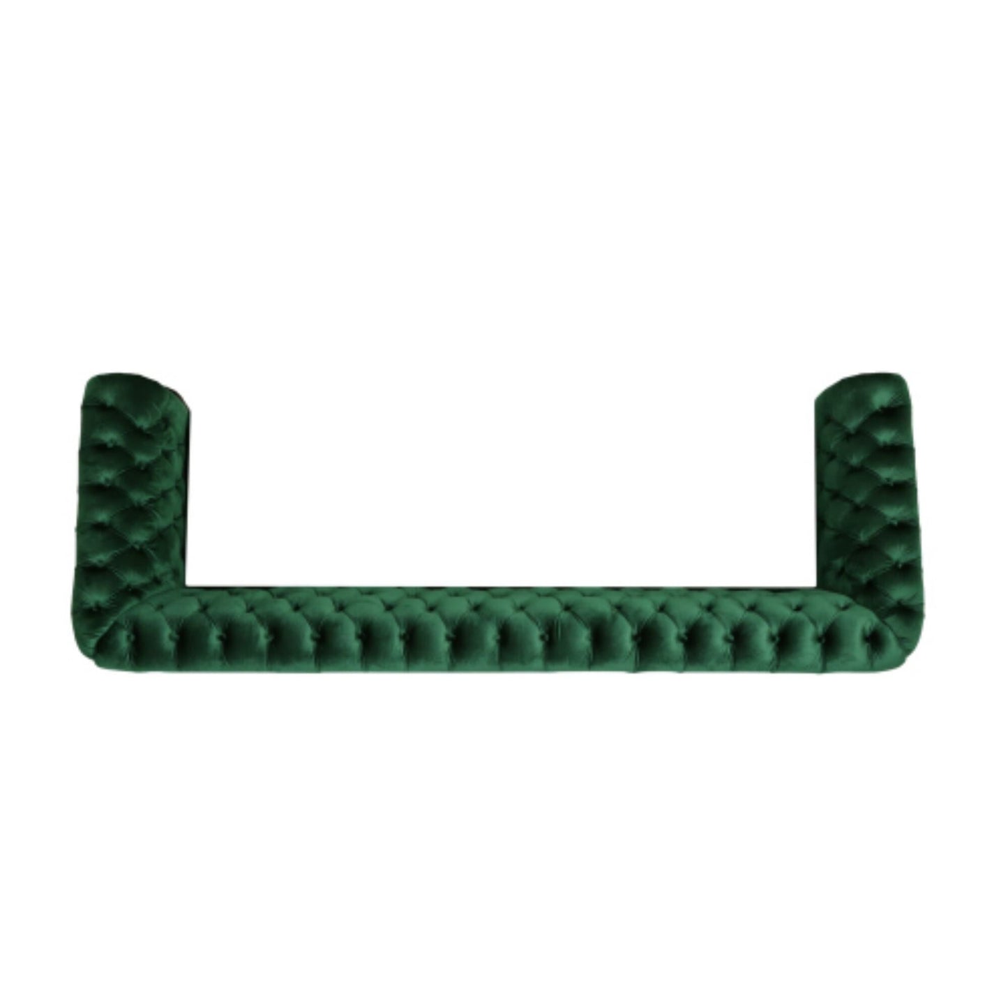 Divano Chesterfield 84.75 imbottito a 3 posti con bottoni, borchie e gambe in legno per soggiorno