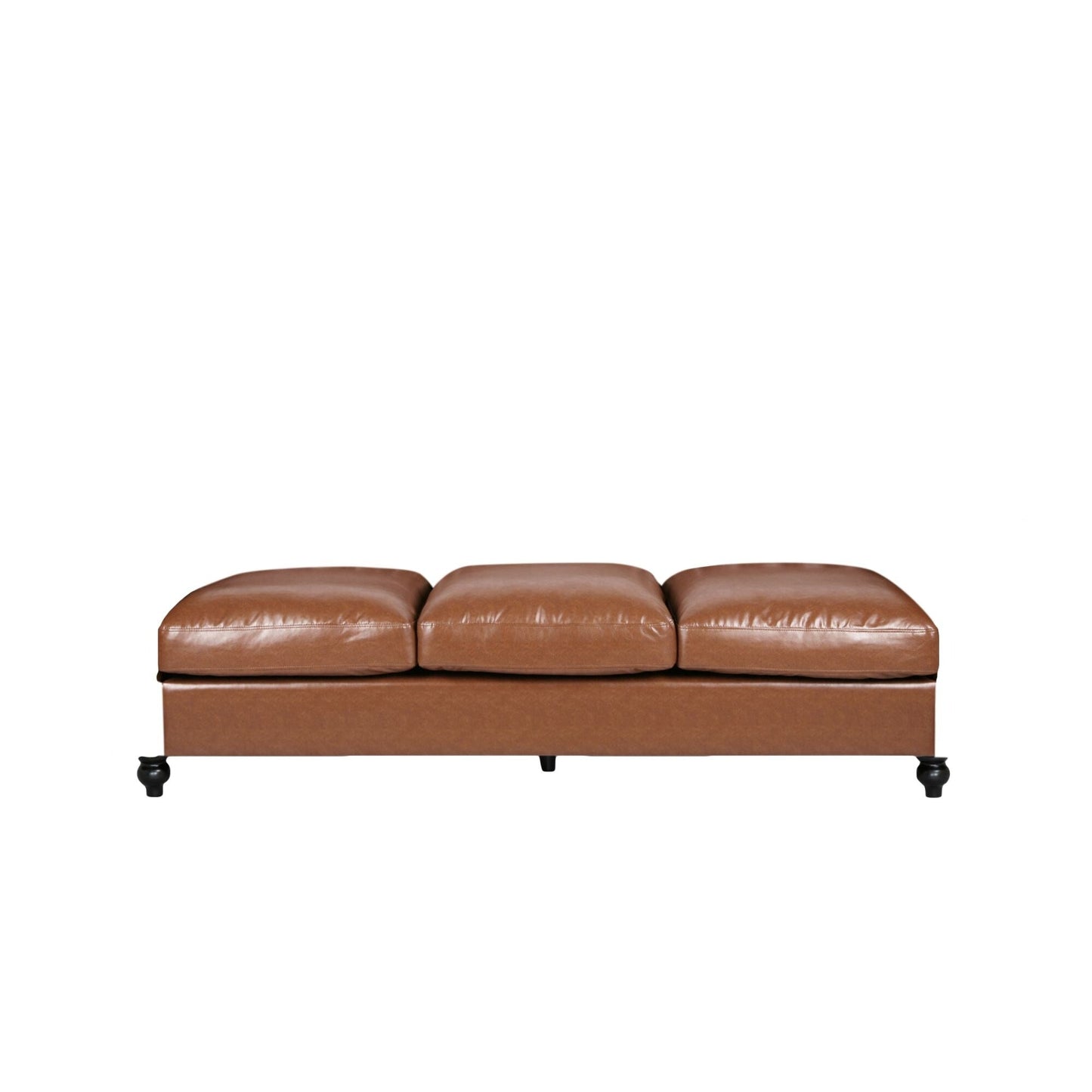 Divano Chesterfield 84.75 imbottito a 3 posti con bottoni, borchie e gambe in legno per soggiorno
