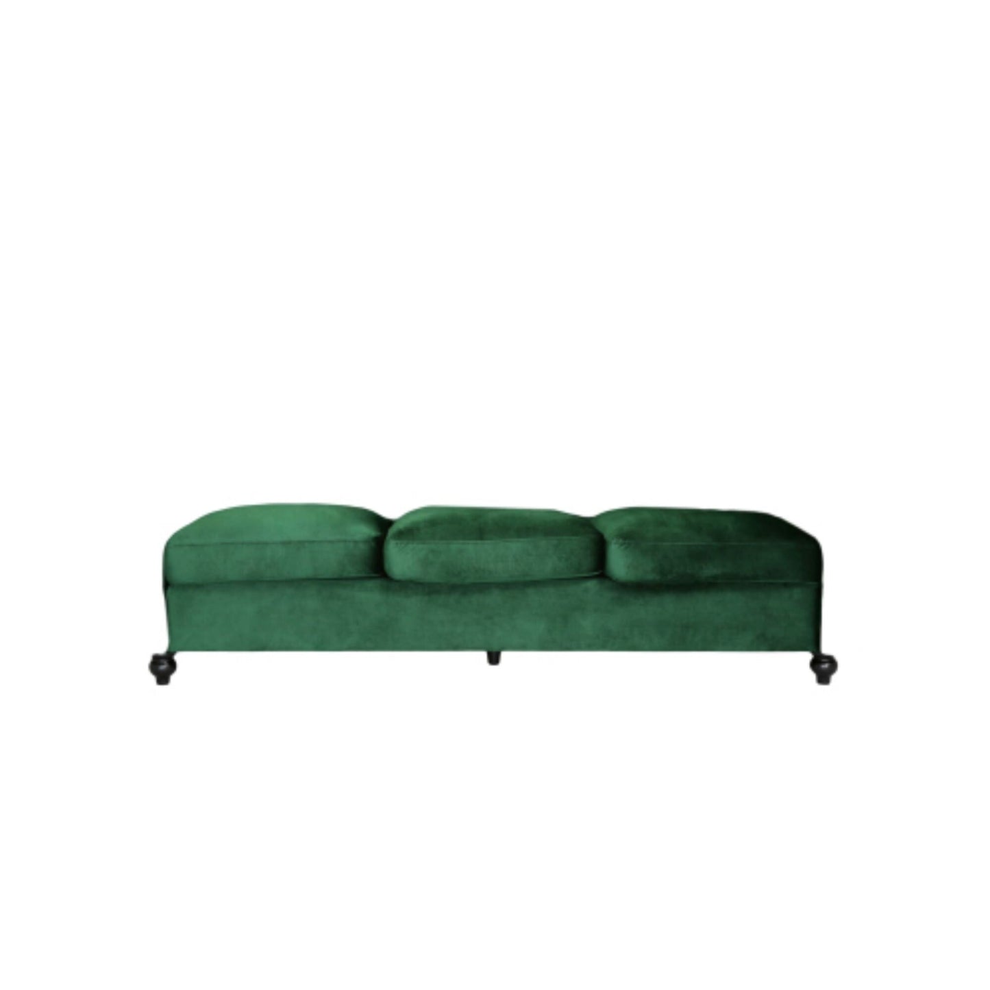 Divano Chesterfield 84.75 imbottito a 3 posti con bottoni, borchie e gambe in legno per soggiorno