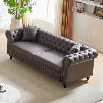 Divano Chesterfield 85.5 Tech Fabric a 3 posti con cuscini