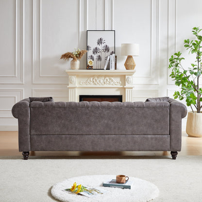 Divano Chesterfield 85.5 Tech Fabric a 3 posti con cuscini
