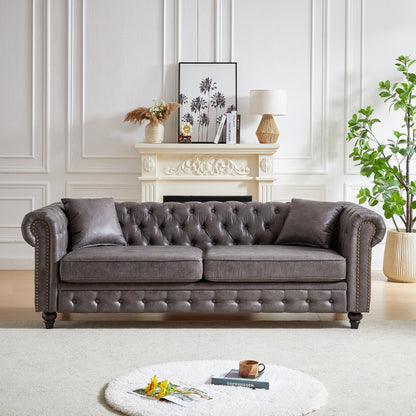 Divano Chesterfield 85.5 Tech Fabric a 3 posti con cuscini