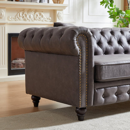 Divano Chesterfield 85.5 Tech Fabric a 3 posti con cuscini