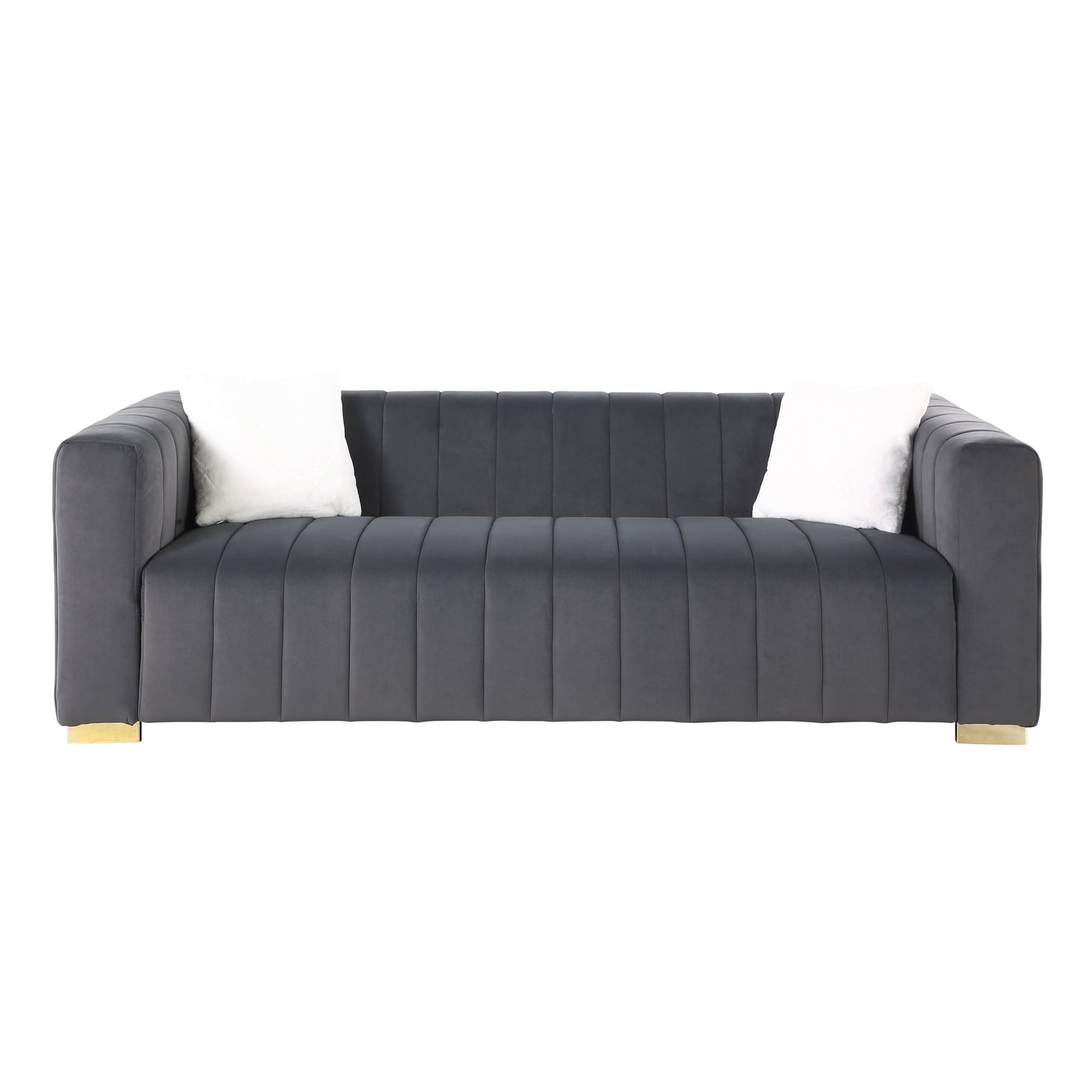 Divano Chesterfield 87.01 a 3 posti con cuscini e rivestimento in velluto per soggiorno