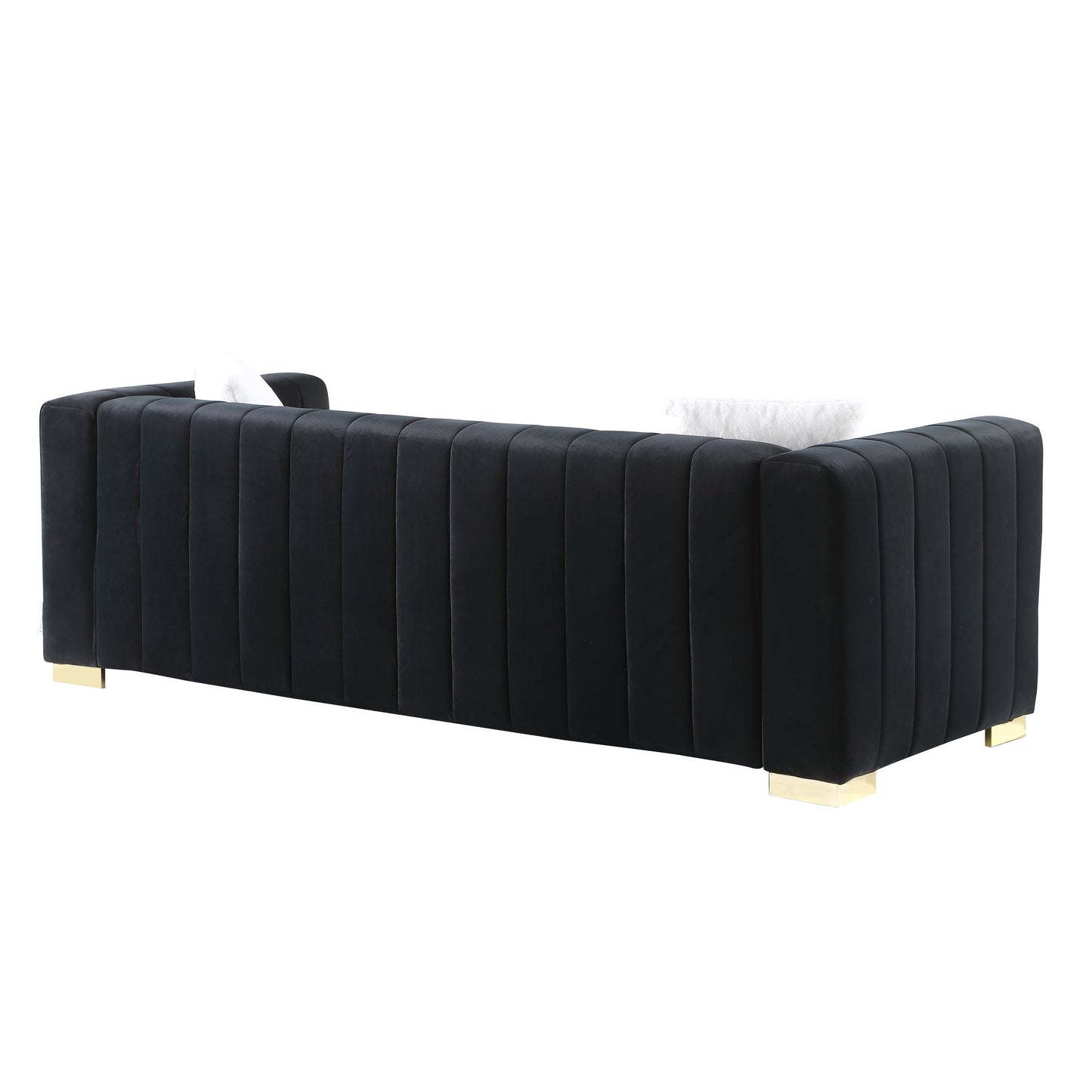Divano Chesterfield 87.01 a 3 posti con cuscini e rivestimento in velluto per soggiorno