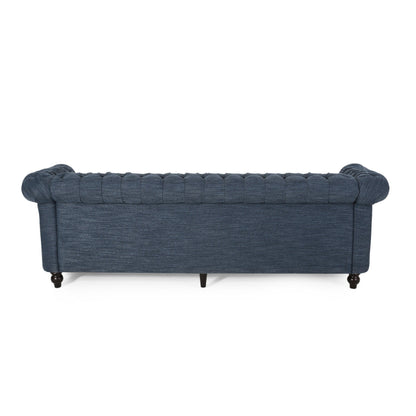 Divano Chesterfield a 3 posti con bottoni e borchie