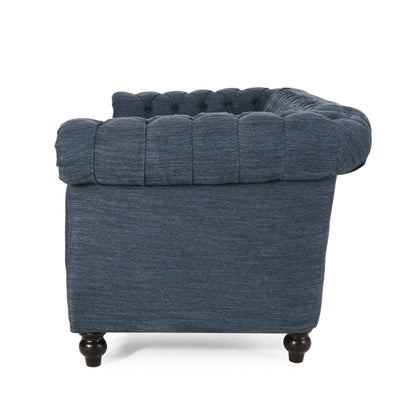 Divano Chesterfield a 3 posti con bottoni e borchie