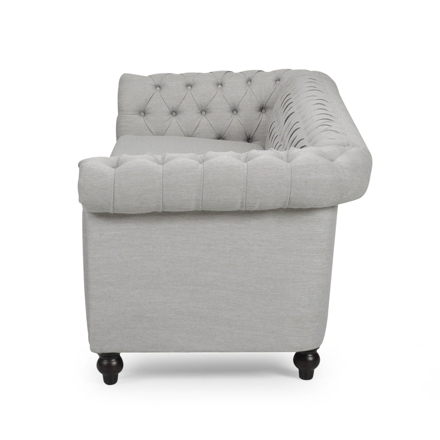Divano Chesterfield a 3 posti con bottoni e borchie
