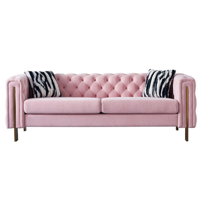 Divano Chesterfield moderno in velluto trapuntato per soggiorno