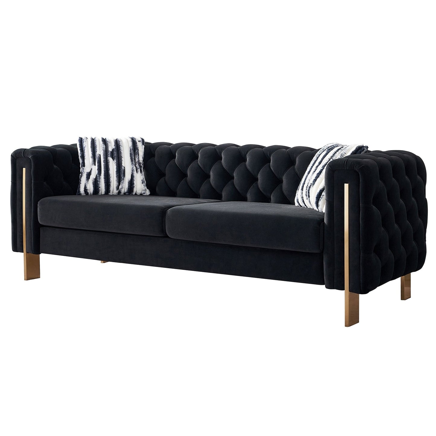 Divano Chesterfield moderno in velluto trapuntato per soggiorno