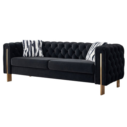 Divano Chesterfield moderno in velluto trapuntato per soggiorno